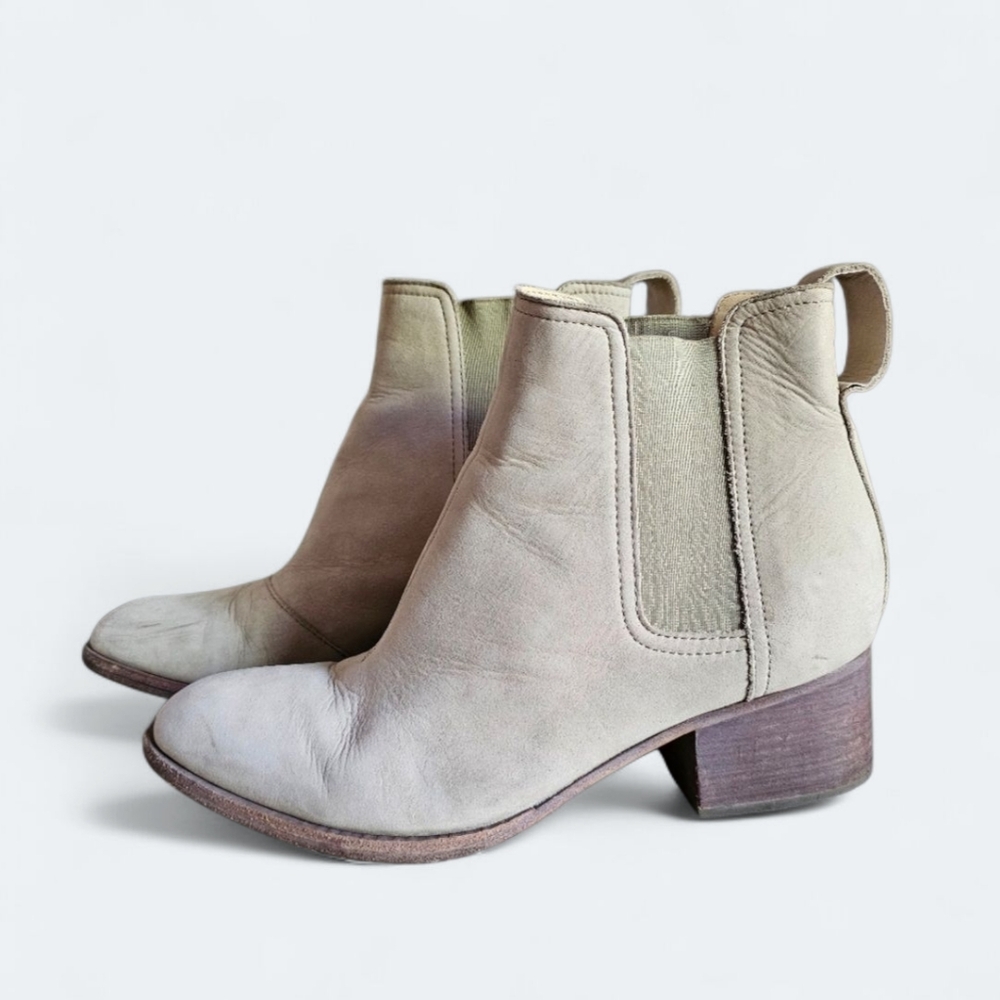 RAG & BONE Walker Western Chelsea Bootie in Suede Grey‎ Beige EU 38 US 7.5